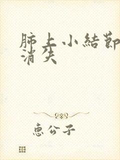 肺上小结节如何消失