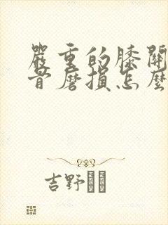 严重的膝关节软骨磨损怎么办
