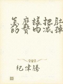 怎么样把肚子上的赘肉减掉