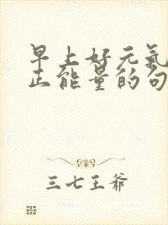 早上好元气满满正能量的句子