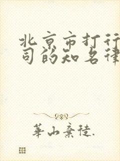 北京市打行政官司的知名律师律所