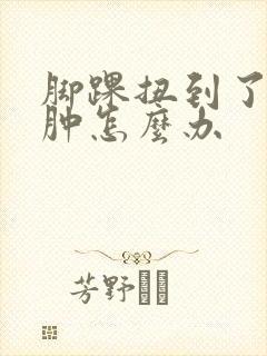 脚踝扭到了有点肿怎么办