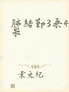 肺结节3乘4毫米