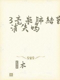 3毫米肺结节能消失吗