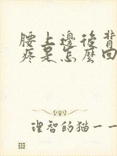 腰上边后背两侧疼是怎么回事封面