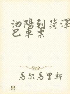 泗阳到菏泽的大巴车票