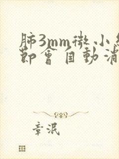 肺3mm微小结节会自动消失吗