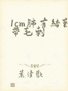 1cm肺有结节带毛刺