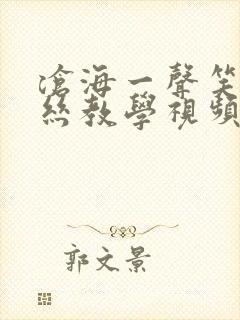 沧海一声笑葫芦丝教学视频