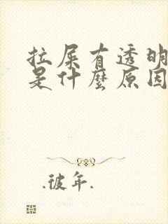 拉屎有透明粘液是什么原因