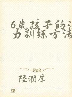 6岁孩子的注意力训练方法