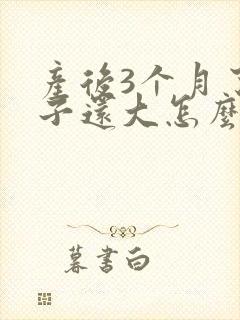 产后3个月了肚子还大怎么减肥封面