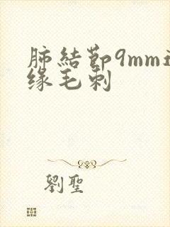 肺结节9mm边缘毛刺封面