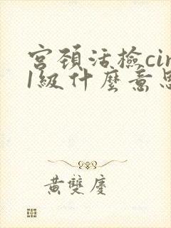 宫颈活检cin1级什么意思