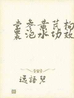 党参黄芪枸杞红枣泡水功效及作用