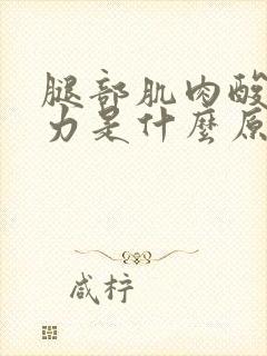 腿部肌肉酸软无力是什么原因
