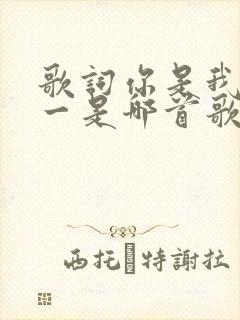 歌词你是我的唯一是哪首歌的歌词