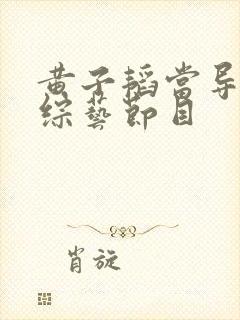 黄子韬当导师的综艺节目