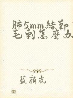 肺5mm结节有毛刺怎么办封面