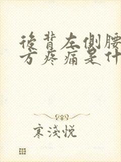 后背左侧腰部上方疼痛是什么原因