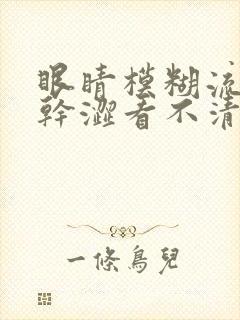 眼睛模糊流眼泪干涩看不清是什么原因
