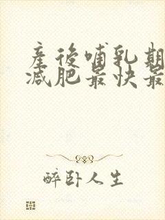 产后哺乳期怎么减肥最快最有效的方法封面