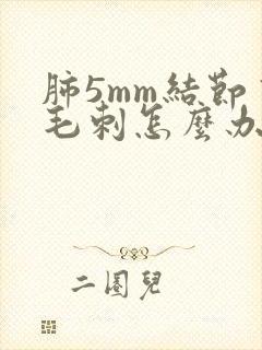 肺5mm结节有毛刺怎么办