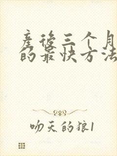 产后三个月减肥的最快方法封面