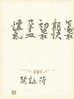 怀孕初期怎么补气血最快最好