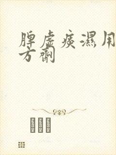 脾虚痰湿用什么方剂