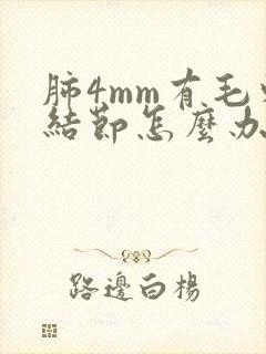肺4mm有毛刺结节怎么办封面