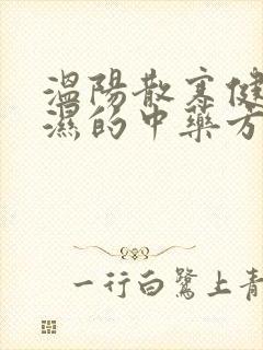 温阳散寒健脾祛湿的中药方剂
