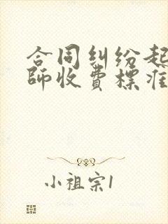 合同纠纷起诉律师收费标准封面