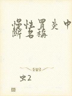 慢性胃炎中医诊断名称