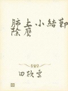 肺上小结节会消除么