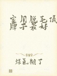 家用脱毛仪哪个牌子最好
