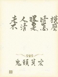 老人眼睛模糊看不清是怎么回事吃什么药