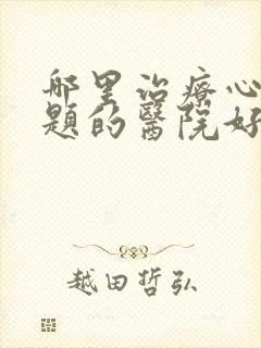 哪里治疗心理问题的医院好封面