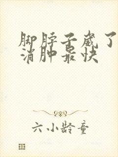 脚脖子崴了怎么消肿最快