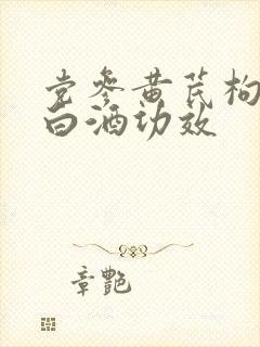党参黄芪枸杞泡白酒功效