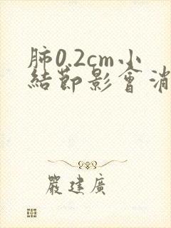 肺0.2cm小结节影会消失吗