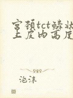 宫颈tct鳞状上皮内高度病变