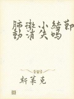 肺微小结节会自动消失吗