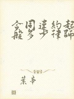合同违约起诉一般多少律师费封面