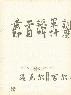 黄子韬军训综艺节目叫什么封面