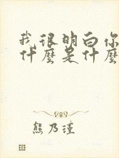 我很明白你在想什么是什么歌