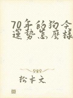 70年的狗今年运势怎么样