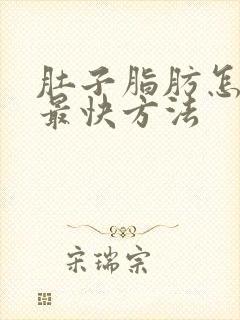 肚子脂肪怎么减最快方法