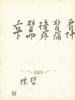 右臂后背肩胛骨下面疼痛什么情况