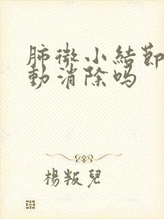 肺微小结节会自动消除吗
